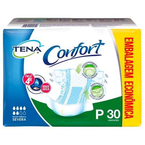 Fralda Geriátrica Tena Confort - Tamanho P - Com 30 Unidades Fralda Geriátrica Tena Confort - Tamanho P - Com 30 Unidades
