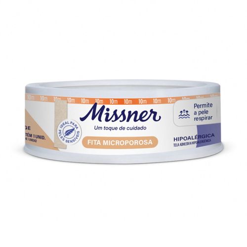 Fita Microporosa Missner - Bege - 1,2cm x 10m