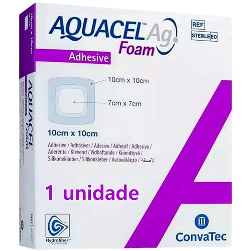 Curativo Aquacel AG Foam Convatec 420681 10x10cm - unidade Curativo Aquacel AG Foam Convatec 420681 10x10cm - unidade