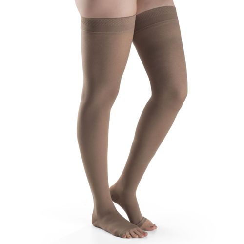 Meia Coxa 7/8 Sigvaris Dynaven Basic - Aberta - 20-30mmHg - Bege - G2