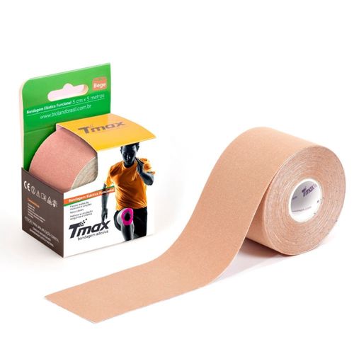 Bandagem Elástica Kinesio TMax - 5cm x 5m - Bege