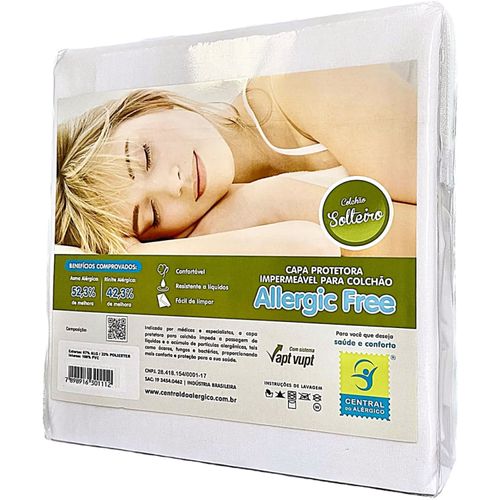 Capa Impermeável Antiácaro Colchão Solteiro 88cmX1,88mX25cm Elástico Capa Impermeável Antiácaro Colchão Solteiro 88cmX1,88mX25cm Elástico