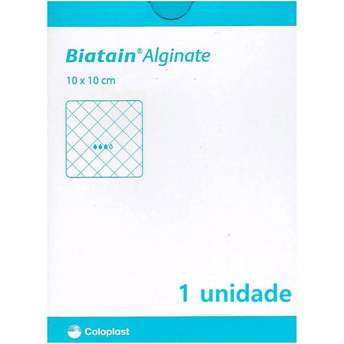 Curativo Biatain Coloplast Alginato Cálcio 3710 10x10cm - unidade Curativo Biatain Coloplast Alginato Cálcio 3710 10x10cm - unidade