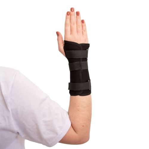Órtese Curta com Tala para Punho Mercur - Preta - Direita - M Órtese Curta com Tala para Punho Mercur - Preta - Direita - M