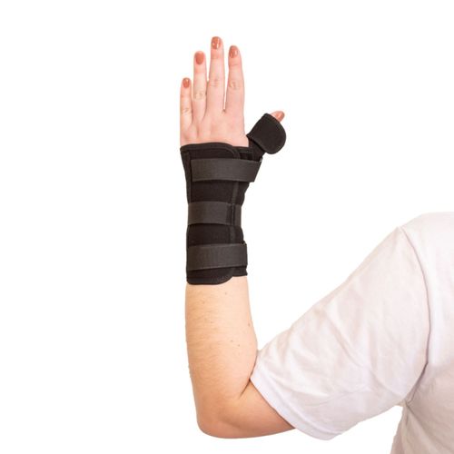 Órtese Curta com Tala para Punho e Polegar Mercur - Preta - Direita - P Órtese Curta com Tala para Punho e Polegar Mercur - Preta - Direita - P