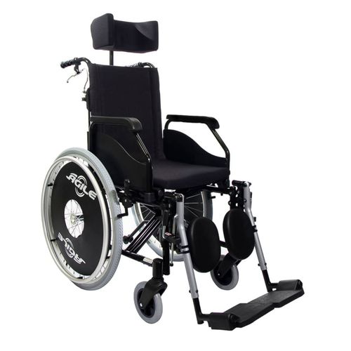 Cadeira de Rodas Agile Jaguaribe Reclinável Preta 44cm