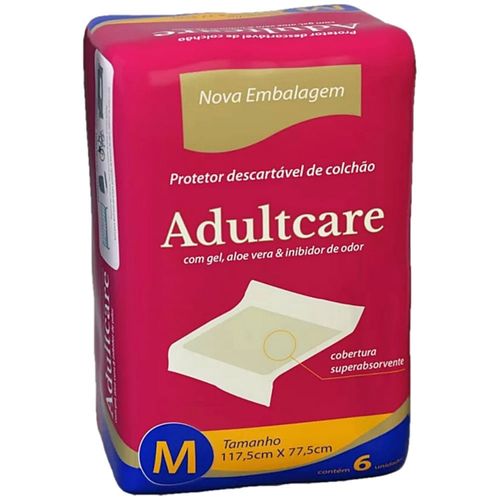 Protetor Descartável Colchão Adultcare M 117.5X77.5cm - 6 unidades Protetor Descartável Colchão Adultcare M 117.5X77.5cm - 6 unidades