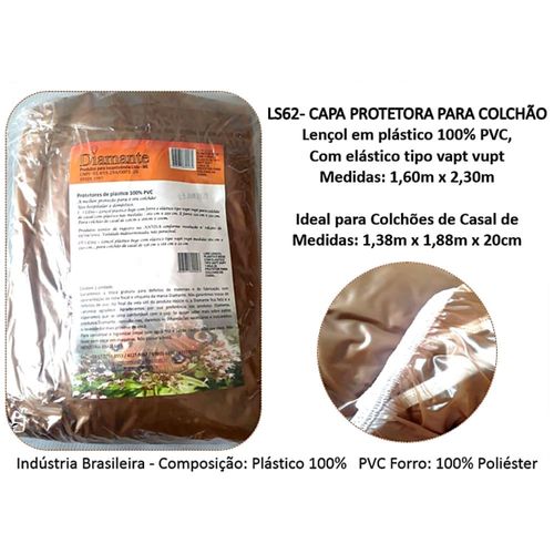 Capa Protetora Colchão Casal Diamante Elástico 1.60X2.30m - unidade Capa Protetora Colchão Casal Diamante Elástico 1.60X2.30m - unidade
