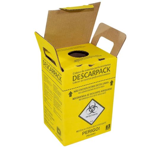 Coletor Material Perfurocortante Descarpack 3 Litros Coletor Material Perfurocortante Descarpack 3 Litros