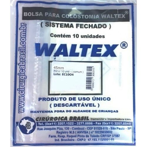 Bolsa de Colostomia Waltex - 45 mm - Com 10 unidades