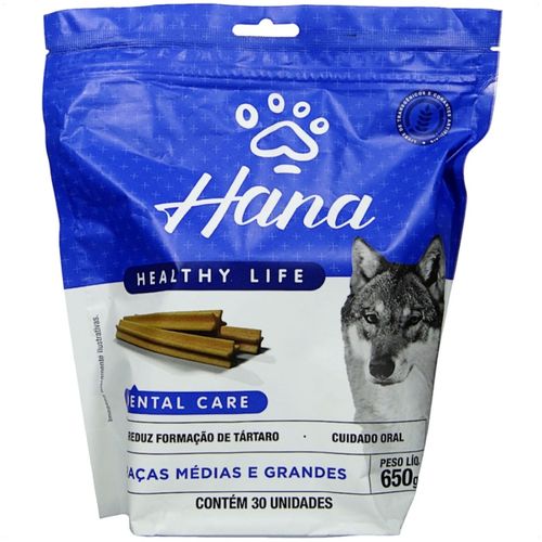 SNACK HANA LIFE DENTAL CARE CÃES ADULTOS RAÇAS MÉDIAS E GRANDES 650G