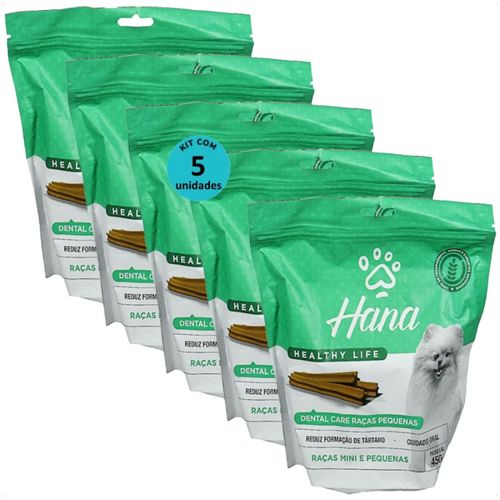 SNACK HANA LIFE DENTAL CARE CÃES ADULTOS RAÇAS MINI E PEQUENAS 450G KIT COM 5 SNACK HANA LIFE DENTAL CARE CÃES ADULTOS RAÇAS MINI E PEQUENAS 450G KIT COM 5