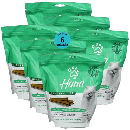 SNACK HANA LIFE DENTAL CARE CÃES ADULTOS RAÇAS MINI E PEQUENAS 450G KIT COM 6 SNACK HANA LIFE DENTAL CARE CÃES ADULTOS RAÇAS MINI E PEQUENAS 450G KIT COM 6
