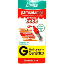 Analgésico e Antitérmico Paracetamol 100mg/ml Genérico Medley 15ml