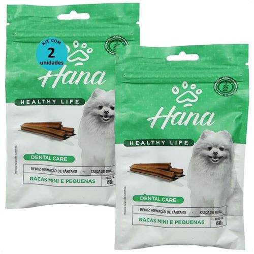SNACK HANA LIFE DENTAL CARE CÃES ADULTOS RAÇAS MINI E PEQUENAS 60G KIT COM 2 SNACK HANA LIFE DENTAL CARE CÃES ADULTOS RAÇAS MINI E PEQUENAS 60G KIT COM 2