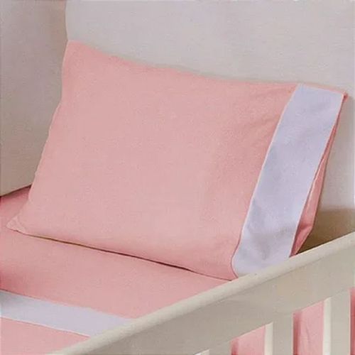 Fronha de Berço 30cm x 40cm Avulsa Malha 100% Algodão Rosa - Arrumadinho