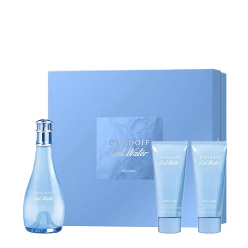 Kit Davidoff Cool Water Feminino - Edt 100ml + Lotion 75ml + Shower 75ml NULO Kit Davidoff Cool Water Feminino - Edt 100ml + Lotion 75ml + Shower 75ml NULO