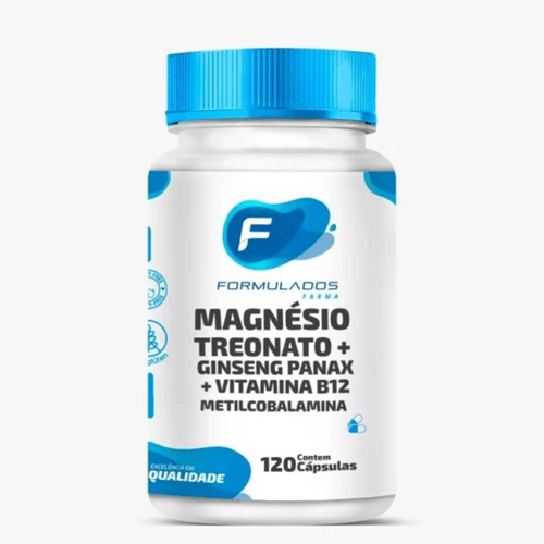 Magnésio L-Treonato 200mg + Ginseng Panax 100mg + Vitamina B12 Metilcobalamina 1000mcg 120 Cápsulas Magnésio L-Treonato 200mg + Ginseng Panax 100mg + Vitamina B12 Metilcobalamina 1000mcg 120 Cápsulas