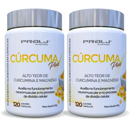 Kit 2 Cúrcuma Mag Plus Curcuma com Magnésio 120 cápsulas Prolj Nutritional CURCUMA COM MAGNÉSIO 120 CAPSULAS KIT 2
