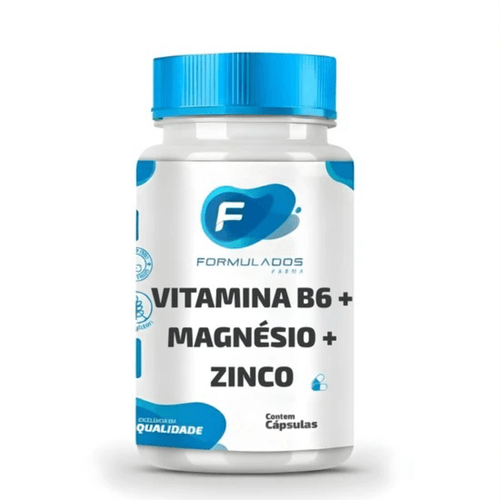 Vitamina B6 + Magnésio Quelato + Zinco Quelato 60 Cápsulas