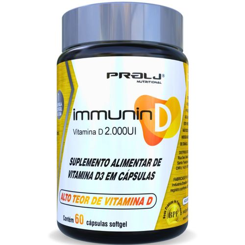 Immunin D 2000ui 60 Cápsulas Sofgel Prolj Nutritional IMMUNIN D 2000UI 60 CÁPSULAS GEL