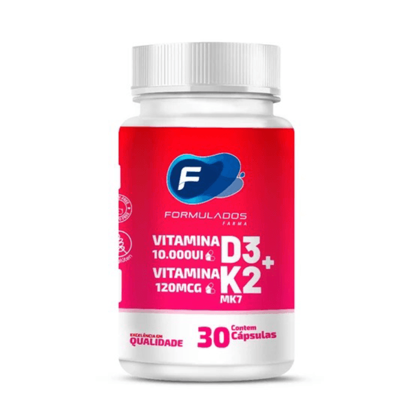 Vitamina D3 10.000 Ui + Vitamina K2 Mk7 120mcg 30 Cápsulas
