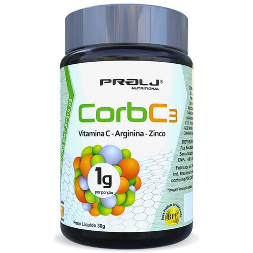 Corb C3 1000mg Vitamina C, Zinco e Arginina 60 cápsulas | Prolj Nutritional CORB C3 1000MG NA PORÇÃO 60 CÁPSULAS Corb C3 1000mg Vitamina C, Zinco e Arginina 60 cápsulas | Prolj Nutritional CORB C3 1000MG NA PORÇÃO 60 CÁPSULAS