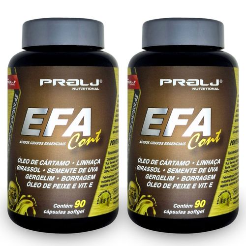 Kit 2 Efa Cont 1000mg Ácidos Graxos Essenciais | 90 cápsulas sofgel | Prolj Nutritional EFA CONT 1000MG 90 CÁPSULAS SOFGEL KIT 2