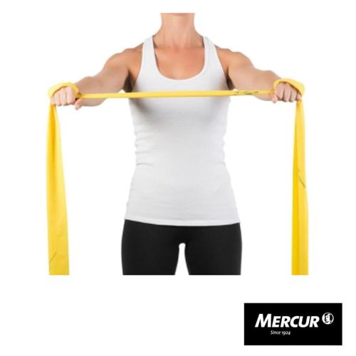 Faixa Elastica para Exercicio Mercur Suave Amarelo 1,5m Faixa Elástica amarela 1,5m Único