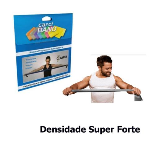 Faixa Elastica Carci Band Prata Super Forte 1,5m Super Forte - (prata) 1,5 Único