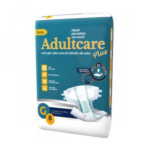 Fralda Geriatrica Adultcare Plus Grande com 8unds adultcare fralda Único Único Fralda Geriatrica Adultcare Plus Grande com 8unds adultcare fralda Único Único