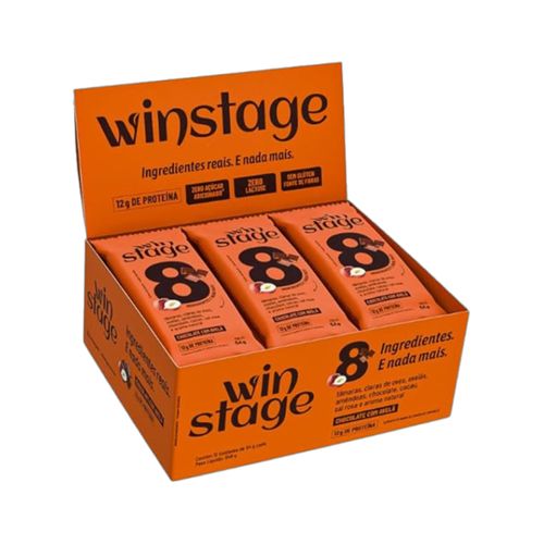 Barra de Proteína Chocolate com Avelã 54g WinStage 12 Unidades