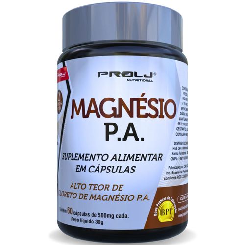 Magnésio P.A. Cloreto de Magnésio 260mg 60 cápsulas Prolj Nutritional MAGNÉSIO P.A 260mg 60 CÁPSULAS Magnésio P.A. Cloreto de Magnésio 260mg 60 cápsulas Prolj Nutritional MAGNÉSIO P.A 260mg 60 CÁPSULAS