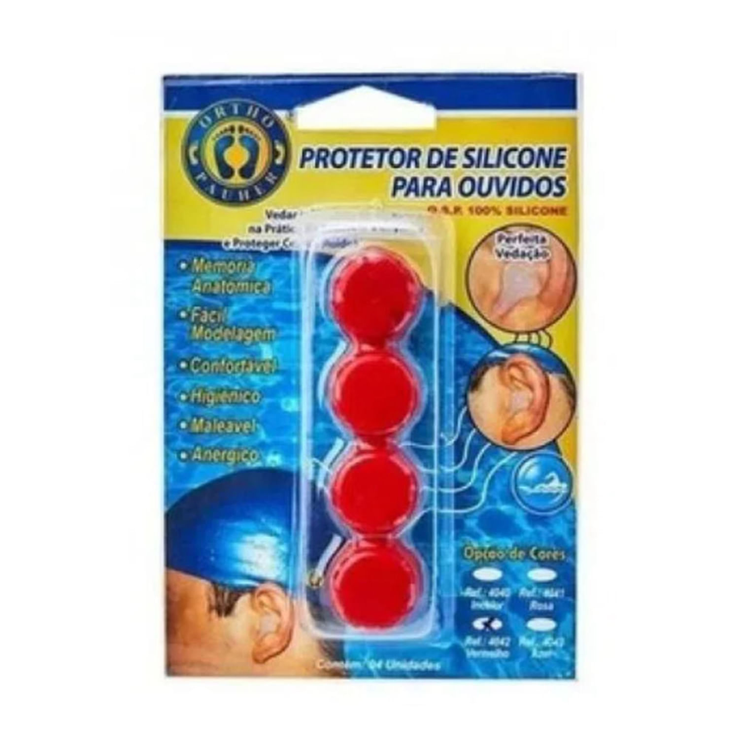 Protetor de Silicone para Ouvido Ortho Pauher Vermelho