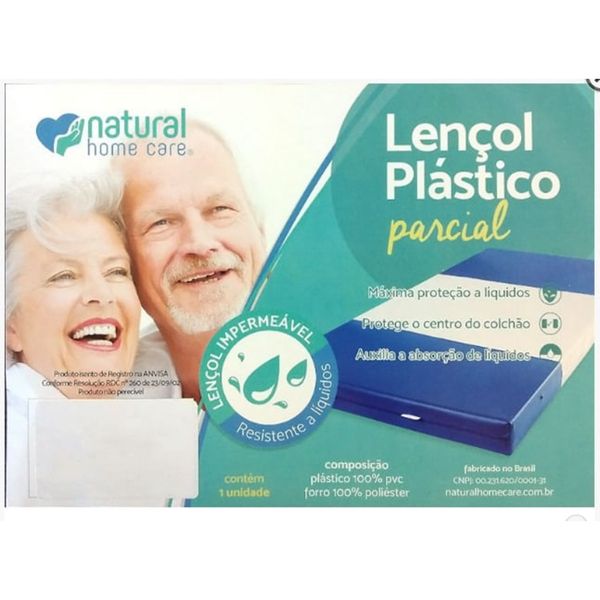 Lencol Plastico Parcial Natural Home Care Solteiro parcial solteiro Único Único