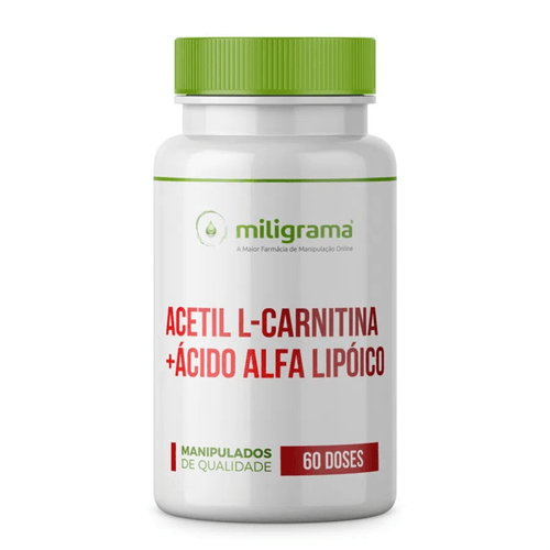 Acetil L-carnitina 500mg + Ácido Alfa Lipóico 200mg 60 Doses 60 Doses Acetil L-carnitina 500mg + Ácido Alfa Lipóico 200mg 60 Doses 60 Doses