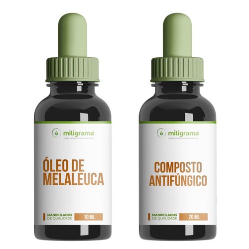 Tratamento Micose de Unha: Óleo de Melaleuca + Solução com Fluconazol Tratamento Micose de Unha Uso Tópico - Óleo de Melaleuca 10ml + Solução com Fluconazol 20ml