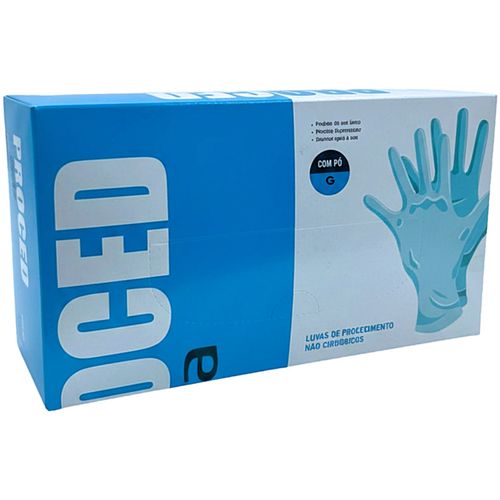 Luva de Látex com Pó Proced Lemgruber Tam G - 100 Luvas
