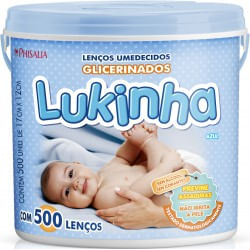 Lenços Umedecidos Lukinha Azul com 500 Unidades