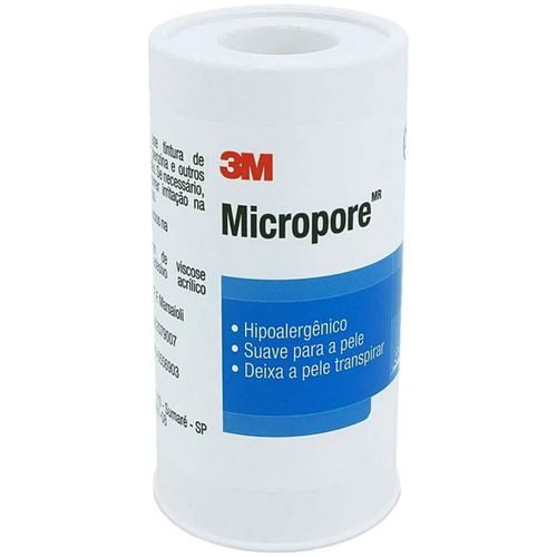 Fita Médica Microporosa Micropore 3M - Branca - 100mmx10m