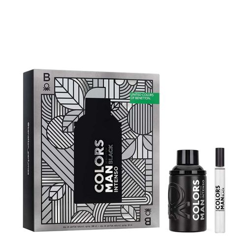 Kit Benetton United Colors Man Black Intenso - Edt 100ml + Deo 10ml NULO Kit Benetton United Colors Man Black Intenso - Edt 100ml + Deo 10ml NULO