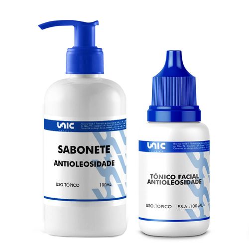 Kit Antioleosidade Facial 100ml (cada) Sabonete 100ml + Tônico 100ml (cada)