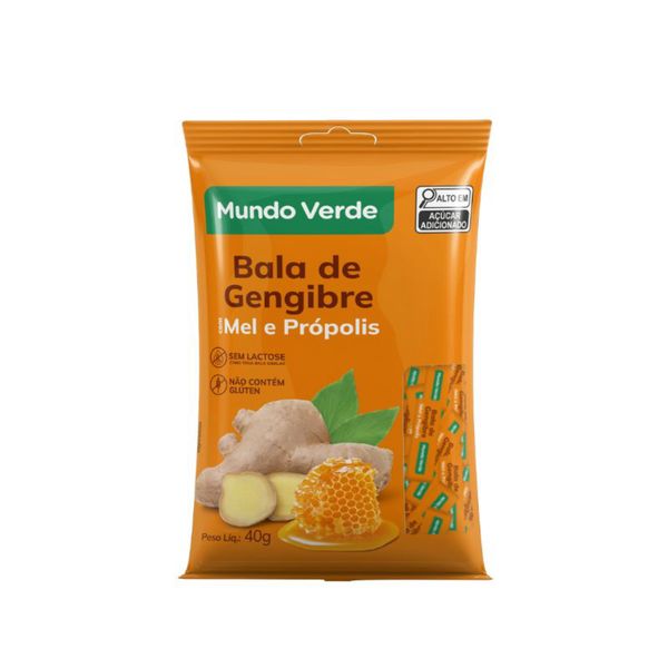 Bala de Gengibre com Mel e Própolis Mundo Verde 40g