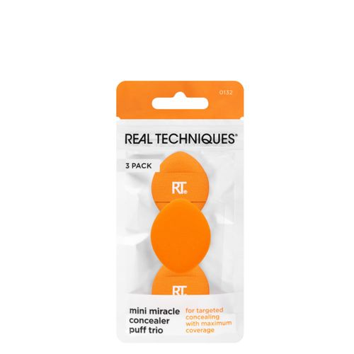 Kit Esponjas Mini para Corretivo Real Techniques com 3 Unidades Laranja