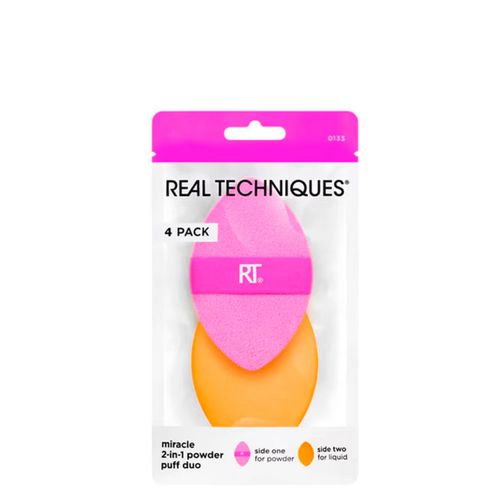 Kit Esponjas Puff 2 em 1 Real Techniques com 4 Unidades Rosa