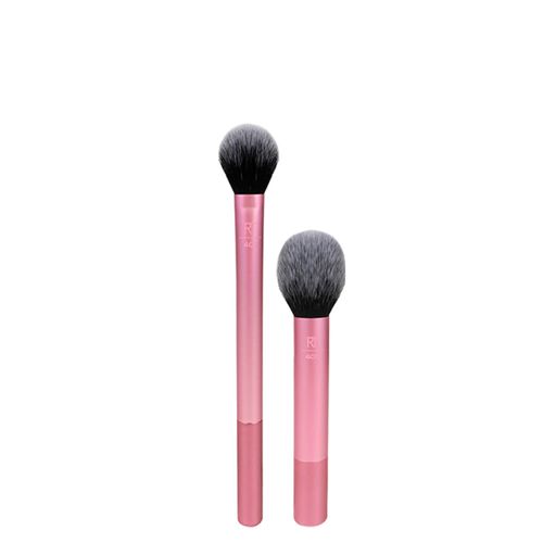 Kit Pincéis para Contorno e Blush Real Techniques - Pincel para Contorno Setting Brush Rosa + Pincel para Blush Ultra Plush Rosa Kit