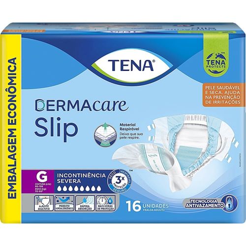 Fralda Geriátrica Tena Dermacare Slip - Tamanho G - Com 16 unidades Fralda Geriátrica Tena Dermacare Slip - Tamanho G - Com 16 unidades