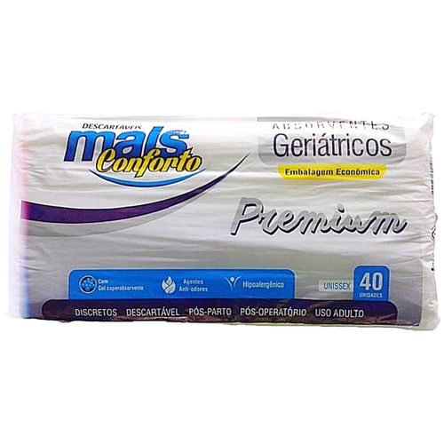 Absorvente Geriátrico Premium Mais Conforto - 40 Unidades
