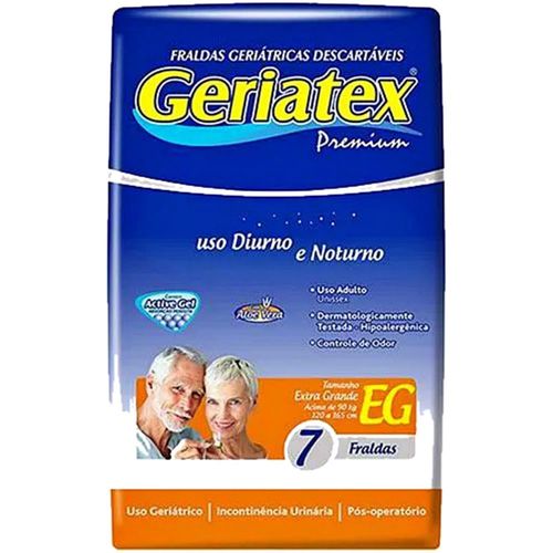 Fralda Geriátrica Geriatex Premium Noturna Tam EG - 07 fraldas Fralda Geriátrica Geriatex Premium Noturna Tam EG - 07 fraldas