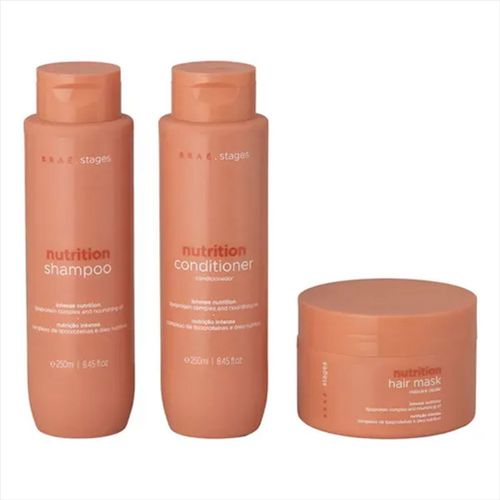 Kit Braé Stages Nutrição Shampoo+Condicionador+Máscara